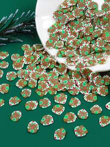 10克可愛的聖誕樹屋聚合物粘土切片美甲裝飾,聖誕節禮物,卡哇伊配件,聖誕美甲假日設計