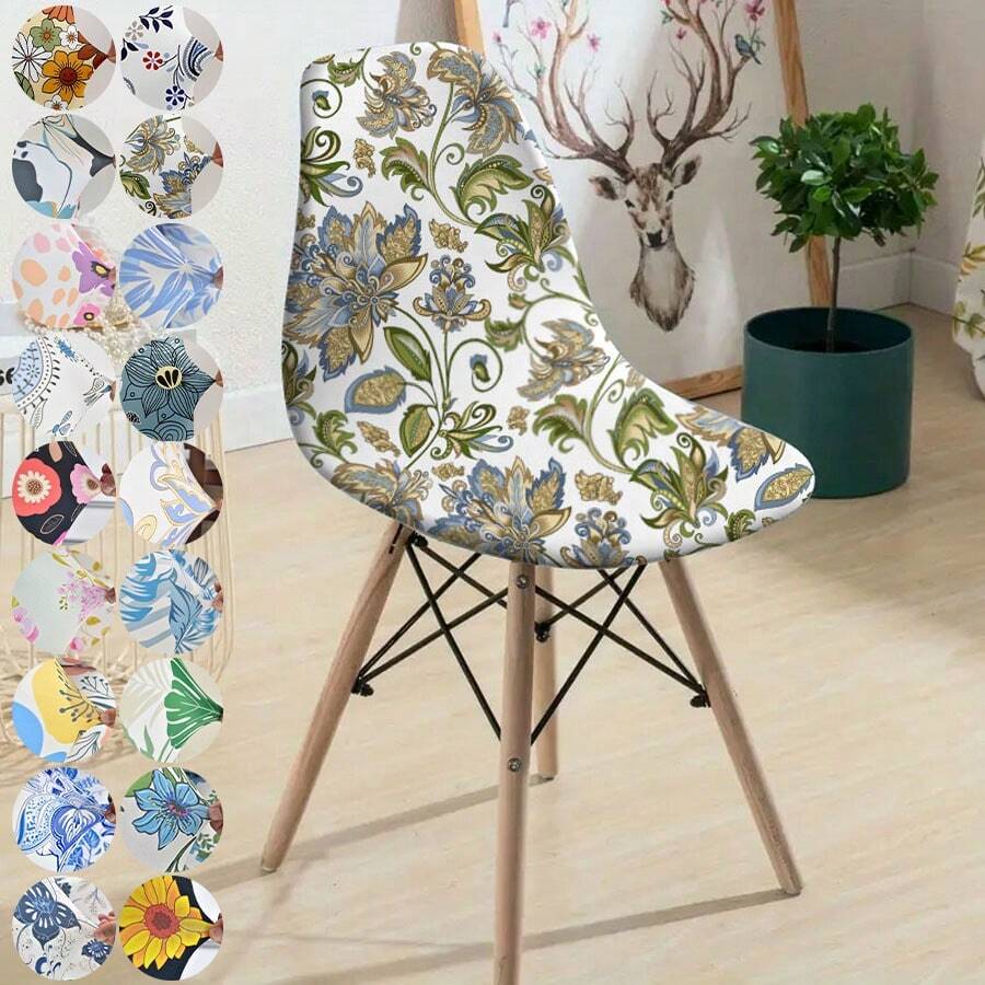 1 Miếng Đàn hồi Có thể tháo rời Có thể giặt được lột vỏ Bao ghế , Đàn hồi In Cái ghế Người bảo vệ Đối với Phòng bếp , Văn phòng - màu xanh lá - Xem 1