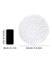 1pc Fairycore Placemat,Boho Flower Design Hollow Out Heat Resistant Placemat - White - View 8