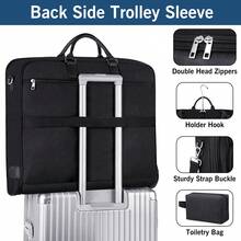 純色旅行衣物袋,輕便便攜,多功能長肩帶可折疊運動背包 - 黑色 - 查看 4