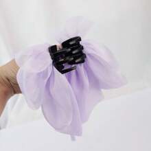 1pc防滑髮夾,雪紡長飄流線口爪夾半捆頭夾頭髮夾女孩細髮造型配件