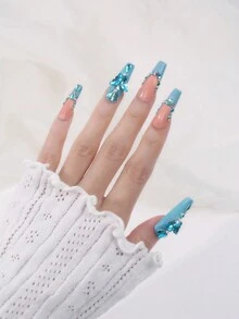 20入組 3d 蝴蝶翅膀玻璃鑲鑽指甲藝術裝飾,藍色,適用於美甲沙龍,10對蝴蝶指甲裝飾,適用於 Diy 藝術製作 - 藍色 - 查看 3