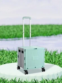 1個可折疊運輸手推車,可折疊滾動手推車,行李收納箱,大容量攜帶超市購物車,配有輪子,非常適合室外露營和收納,適用於居家旅行使用,旅行必備品,適用於男女學生的各種旅行假期、蜜月、郵輪、返校用途 - 綠色 - 查看 7