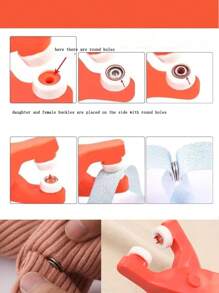 50pcs/pack Buckles & Installation Tool Set For Sew-free Invisible Snap Buttons, Clothing Hidden Snap Fasteners, Multi-functional Fastening Buckles - Silver - View 5