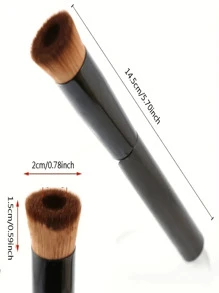 1 Peça Pincel líquido preto para base côncava, pincel de maquiagem, pincel de cabeça redonda, Pincel especial para base com acabamento natural, pincel de maquiagem plano multifuncional para blush