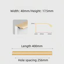 2條現代簡約封邊條鋁合金表面烤漆金色拉絲拉手抽屜衣櫃儲物櫃儲物櫃床頭櫃酒櫃門把手 - 金色 - 查看 10