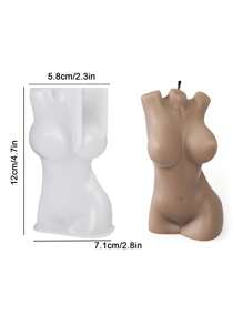 1 Miếng DIY Nhựa epoxy Nam & Nữ Cơ thể Hình dạng Khuôn Đối với Nến , Mùi thơm đá , Băng dán Đồ trang trí , Khuôn silicon - trắng - Xem 4