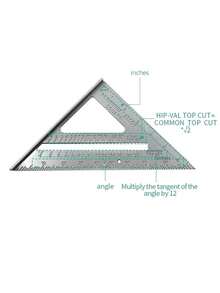 1pc Aluminum Alloy Right Angle Triangle Ruler Silver Measuring Tool For Woodworking, Inch Measurement System - Silver - View 4