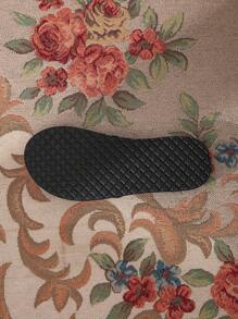 女款夏季戶外度假涼鞋平跟黑色天鵝絨帶拖鞋 - 黑色 - 查看 6