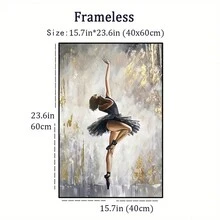 FajerminArt 1件跳舞芭蕾舞者油畫海報和印刷品抽象芭蕾舞女壁畫油畫,適用於客廳家居裝飾,不含畫框 - 彩色 - 查看 4