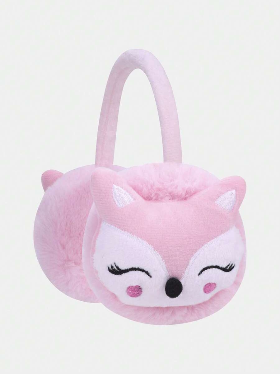 1 Miếng Dễ thương Con cáo Hình dạng Bịt tai Dành cho Cô gái , Mùa thu Và Mùa Đông - Hồng - Xem 1