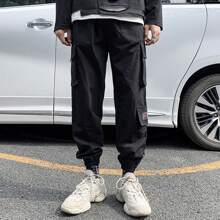 Men's Hip Hop Style Harem Cargo Pants - Black - View 2