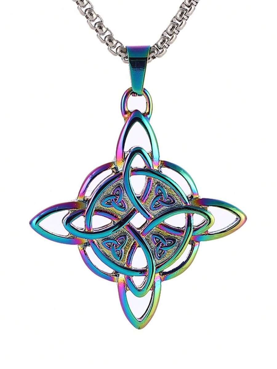 Celtic Knot Pendant Necklace - Multicolor - View 1