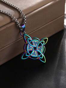Celtic Knot Pendant Necklace - Multicolor - View 4