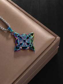 Celtic Knot Pendant Necklace - Multicolor - View 2