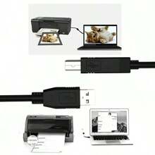USB Printer Cable - USB A To B Cable, 2.0 USB B Cable High-Speed Printer Cord - Black - View 5