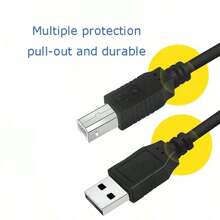 USB Printer Cable - USB A To B Cable, 2.0 USB B Cable High-Speed Printer Cord - Black - View 4