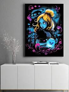 钻石画黑暗少女个性化钻石画套装，成人DIY 5D钻石画入门套装，全钻钻石点画，艺术工艺品，儿童家居派对墙面装饰，30*40厘米无框