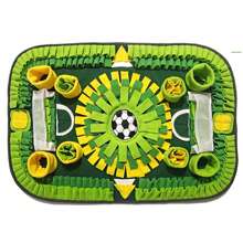 1入組足球場形狀減速進食嗅探墊,寵物尋食玩具,適用於小型和中型貓狗室內遊戲 - 綠色 - 查看 10