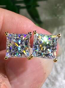 Thời trang Sáng bóng Tim Bông tai stud Thanh tú Đồ trang sức Buổi tiệc Ngày lễ Đồ trang trí Quà Tặng Cô Gái 1 đôi - trái tim trắng - Xem 28