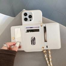 Combo 1 Ốp Điện Thoại Pu Màu Trắng Kèm Ngăn Đựng Thẻ Đa Năng, Gương Nhỏ, Dây Kim Loại, Tương Thích Với Apple Iphone 15 14 13 12 11 Pro Max, Pixel 4 Xl 6 7 8 Pro 6a 7a, Samsung Galaxy A03 A03s A04s A81 A12 A13 A14 A22 A23 A24 A32 A52 A71 4g A34 A42 A53 A54 5g A21 A21s 2020 Note 20 10 Lite S20 S21 Fe S22 S23 Plus Ultra, Oneplus 8 9 10 8t 9r Nord 2 N10 5g Ace 2 Pro, Huawei Mate 30 40 50 P40 P30 Lite Pro Plus Nova 6 7 Se 7i, Edge 30, Xperia 10 Iv - trắng + nâu nhạt - Xem 5