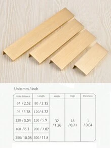 2 Miếng Ẩn giấu Đồ nội thất Tay cầm Vàng Phòng bếp Tủ Kéo , Độ chính xác cao Hợp kim nhôm Phong cách hiện đại Ngón tay Cạnh Kéo Xử lý Đối với Tủ Tủ Và Ngăn kéo - Vàng - Xem 4