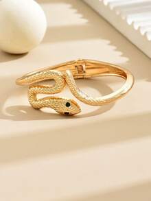 Fashion this season F&S 1件装女士多色蛇头造型街头风个性化手链，适合情侣佩戴 - 金色 - 查看 4