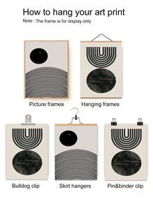 2pcs/set Abstract Minimalist Line Art Poster With Ins Style For Living Room Wall Decor - Black and White - View 6