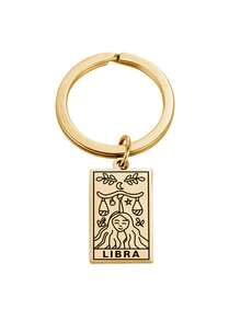 热金十二星座钥匙扣 个性化不锈钢吊牌钥匙链包挂件 小礼品配件
