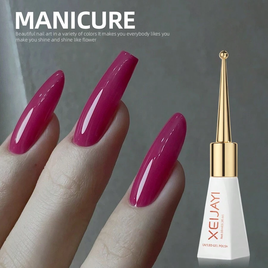 XEIJAYI 1pc Long-Lasting Pink Gel Nail Polish UV/LED Soak Off Gel Nail Polish For Nail Art DIY Salon Home Holiday Gift For Women - 玫紅色 - 查看 1