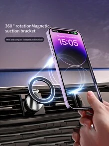 适合 MagSafe 车载支架，[N52 强磁铁] 车载磁性手机支架，免提 iPhone 车载支架，车载仪表盘手机支架，兼容 iPhone 14 13 12 Pro Max Plus Mini MagSafe 保护壳 - 銀色 - 查看 3