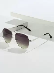 一副女士金属椭圆框复古双梁飞行员时尚眼镜，适合海滩度假、夏季海滩度假、户外活动和旅行。 - 彩色 - 查看 3