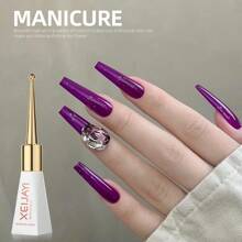 XEIJAYI 1pc Long-Lasting Purple Gel Nail Polish UV/LED Soak Off Gel Nail Polish For Nail Art DIY Salon Home Holiday Gift For Women - 紫羅蘭色 - 查看 1