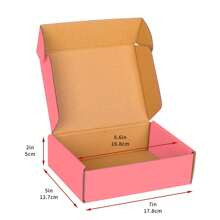 30pcs Stackable Pink Shipping Boxes Gift Packing Cardboard Box Small Medium Large Size Durable Carton Case - Pink - View 8