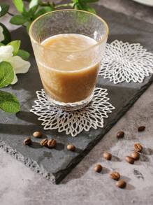 餐垫 2/6/10 件套 PVC 餐垫，适用于厨房餐桌，室内/室外可水洗耐热餐垫，可擦拭餐桌垫和杯垫，适用于露营、节日、婚礼、派对 - 銀色 - 查看 3