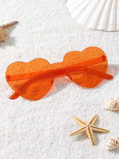 1 Pair Fashionable Heart-Shaped Personalized Glasses For Teenagers