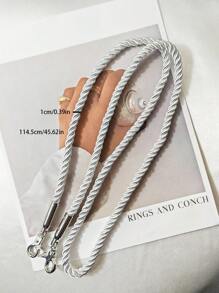 1pc Spiral Woven Metal Wire Solid Color Bag Strap Replacement - Silver - View 6
