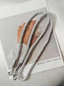 1pc Spiral Woven Metal Wire Solid Color Bag Strap Replacement - Silver - View 4