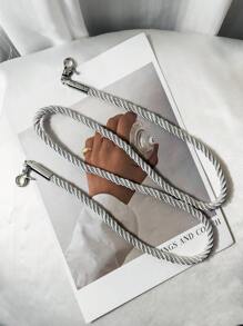 1pc Spiral Woven Metal Wire Solid Color Bag Strap Replacement - Silver - View 2