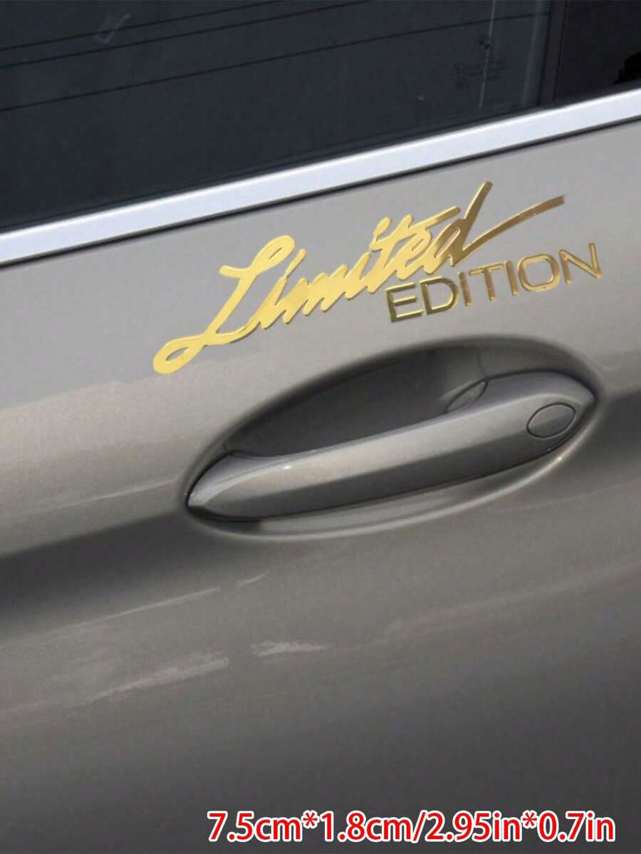 1pc Gold Limited Edition Creative Limited Style Car Body Sticker Motorcycle Sticker Metal Universal Model - Gold - View 1