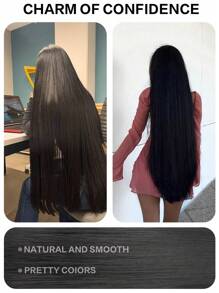 1B color 40 inch versatile center split ultra long straight hair wig, suitable for daily wear, date wear, and cos wear scenarios