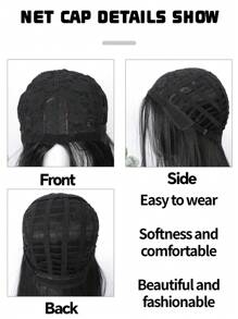 1B color 40 inch versatile center split ultra long straight hair wig, suitable for daily wear, date wear, and cos wear scenarios