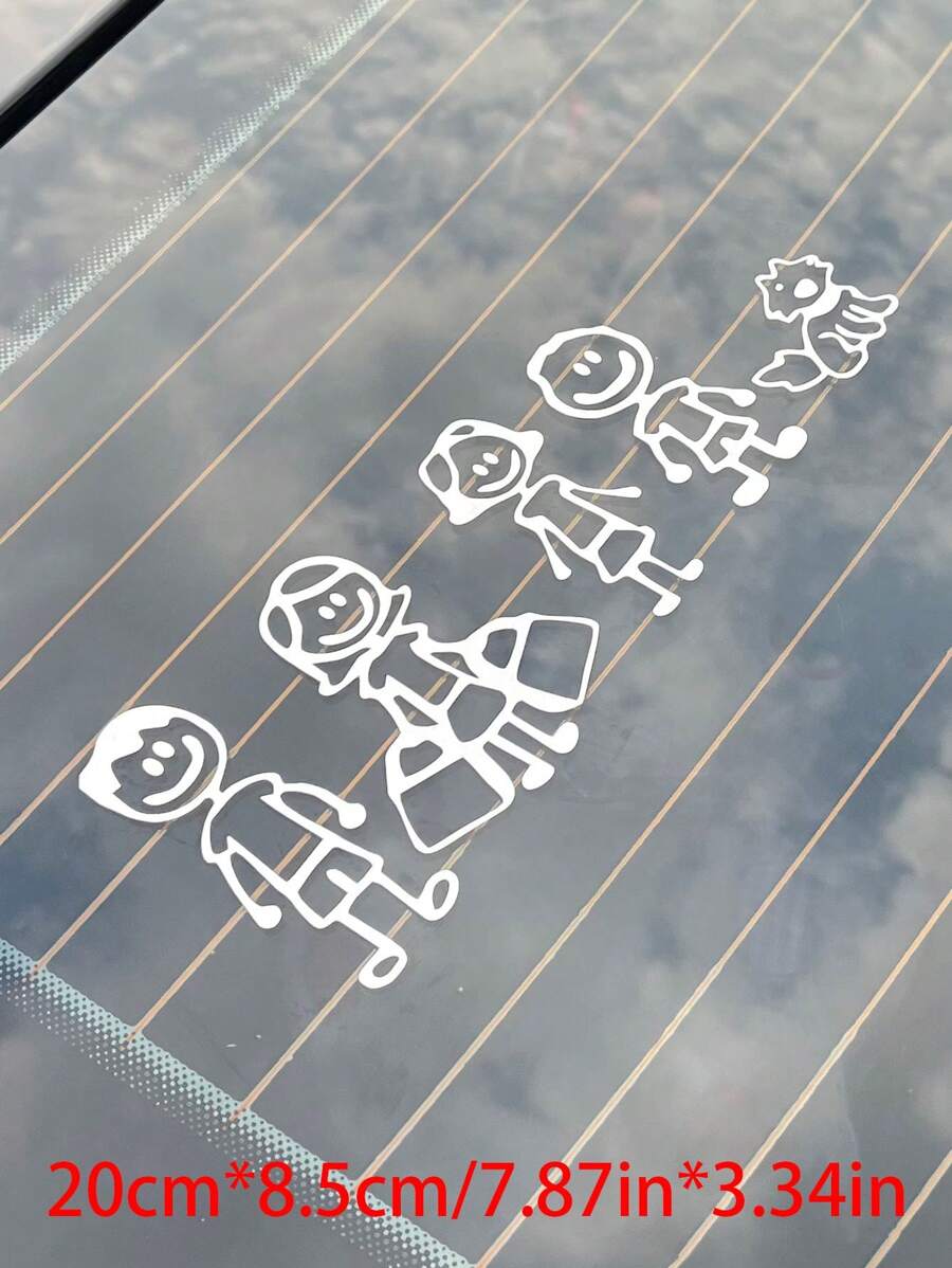 Pegatinas de dibujos animados en blanco y negro de cuatro niños paseando al perro