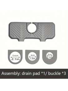 Kitchen Faucet Drain Mat Sink Splash-Proof Narrow Edge Free Cutting Silicone Water Control Drain Mat - Multicolor - View 7