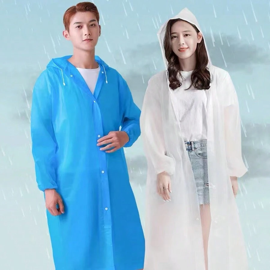 1件防雨外套eva成人旅行便攜式糖果色不可拋棄eva雨衣成人款時尚戶外徒步便攜加厚型防雨外套 - EVA雨衣 - 查看 1