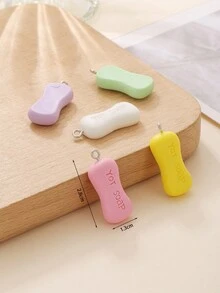 5入組模擬肥皂diy吊墜耳環項鍊鑰匙扣袋子手工珠寶配件(隨機顏色)