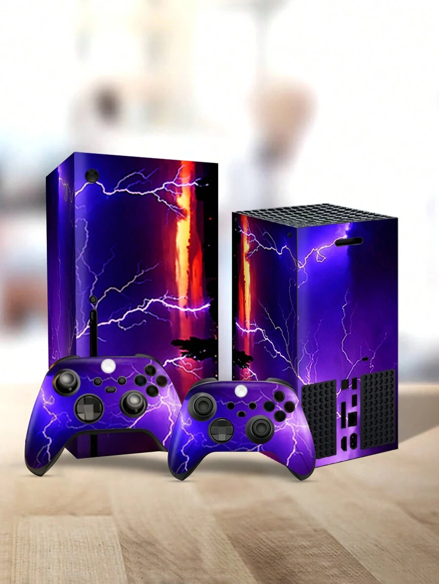 1 Set (5 Piezas) Pegatina Decorativa Impresa Para Consola De Juegos Xbox Series X - Multicolor - Ver 1