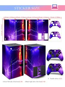 1 Set (5 Piezas) Pegatina Decorativa Impresa Para Consola De Juegos Xbox Series X - Multicolor - Ver 6