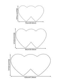 1pc Valentine's Day Faux Wool Red Double Heart Carpet Mat, Suitable For Living Room, Bedroom, Fireplace, Bathroom, Laundry Room Decoration, Home Decor, Valentine's Day Decoration, Multi-Scene Carpet - Red - View 2