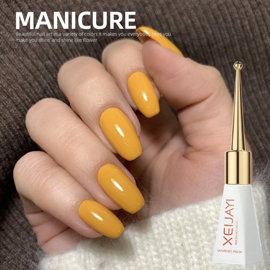 XEIJAYI 1pc Long-Lasting Yellow Gel Nail Polish UV/LED Soak Off Gel Nail Polish For Nail Art DIY Salon Home Holiday Gift For Women - 黃色 - 查看 1